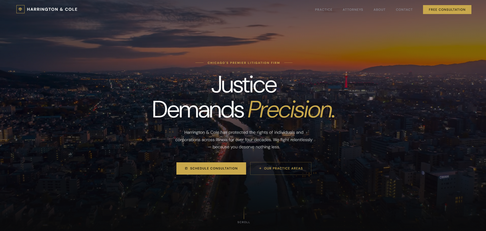 Screenshot of Harrington & Cole site