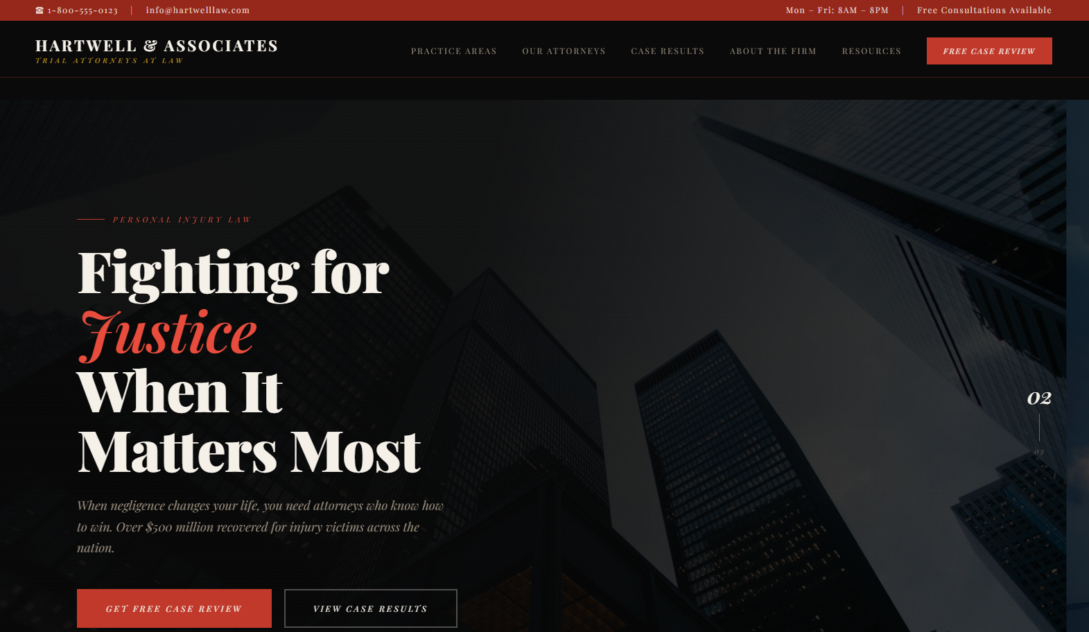 Screenshot of Moore Family Law site