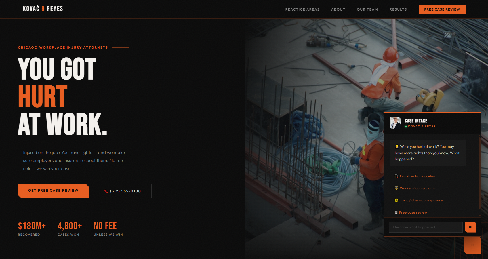 Screenshot of Kovacz Reyes site