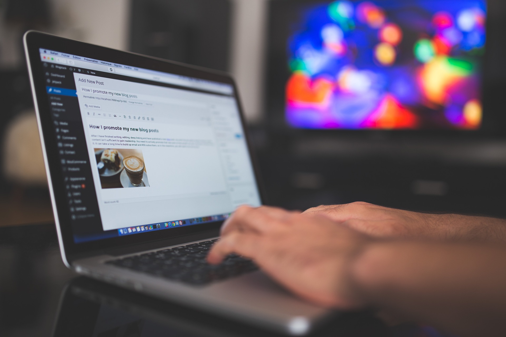 SEO strategist working on laptop